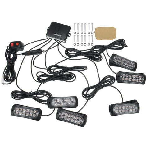 4-Piece 12–24 V LED Emergency Strobe Flashing Lights for Car, Warning  Light, Strobe Light, Front Flash, Orange Flash Light, Warning Flashing  Light for