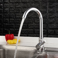 Single Lever Swivel Spout Monoblock Kitchen Sink Mixer Tap Chrome Brass