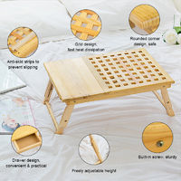 Computer Desk Portable Wooden Lapdesk Table Bed Tray Adjustable Breakfast Table Foldable Tilt Tray