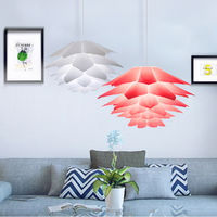 E27 Lamp Shade Lotus Decorative Plastic Pendant Light Ceiling For Table Lamp Chandelier Living Room Red