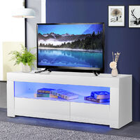 TV stand w/ LED 120X35X45cm White