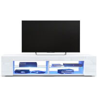 High Gloss TV Stand Cabinet w/ LED Light White