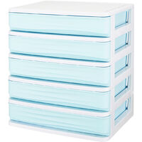 5 Tiers Makeup Storage Organizer Case Box Display Acrylic Drawer Blue