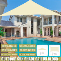 Sunscreen Waterproof Shade Sails Canopy Cover Triangle Beige 3M
