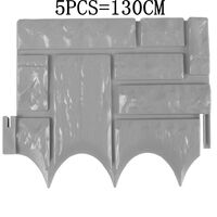 5PCS Plastic Garden Fence Panels Garden Fencing Lawn Edging Plant Border Grey