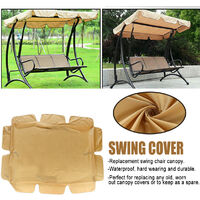 Outdoor Garden Patio Swing Sunshade Cover Canopy Seat Top SunProof Cover khaki 142x120 cm