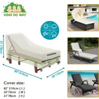 Patio Lounger Chaise Cover Waterproof Home Garden Furniture Dustproof Protector -1PC Beige
