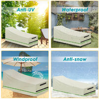 Patio Lounger Chaise Cover Waterproof Home Garden Furniture Dustproof Protector -1PC Beige