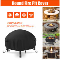 Fire Pit Cover Outdoor Garden Patio Waterproof UV Firepit Protector W/ Bag