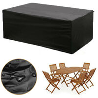 Black Garden Patio Table Cover Waterproof Dustproof Outdoor Furniture Table and Chairs Shelter