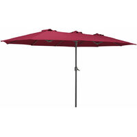 4.6M Garden Patio Parasol Canopy Double-Sided Cover (Wine red)