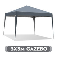 3x3M Pop up Gazebo Waterproof Marquee Canopy Outdoor Garden Party Tent Gray