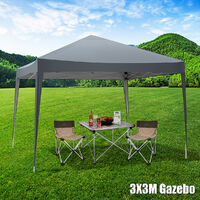 3x3M Pop up Gazebo Waterproof Marquee Canopy Outdoor Garden Party Tent Gray