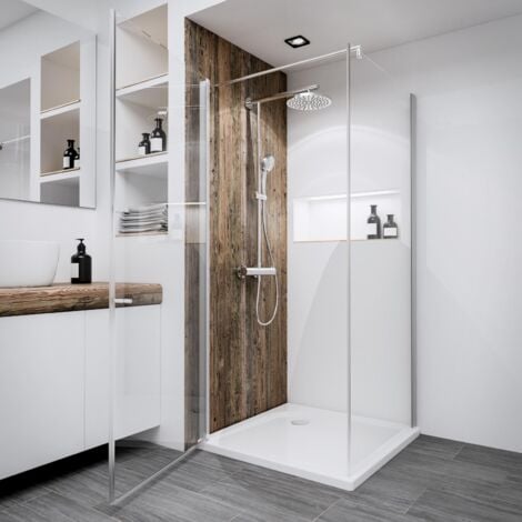 Schulte Duschkabine Bremen Drehtür mit Seitenwand, 5 mm ESG Sicherheitsglas Klar, Profilfarbe: Alu Natur, Breite Tür: 90 cm, Breite Seitenwand: 90 cm
