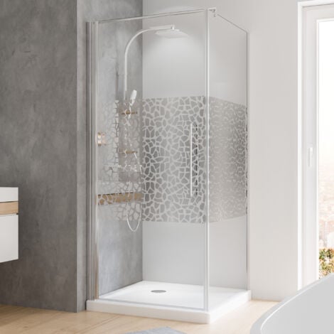 Duschkabine Dusche Drehtür mit Seitenwand 90x90 Eckdusche chromoptik