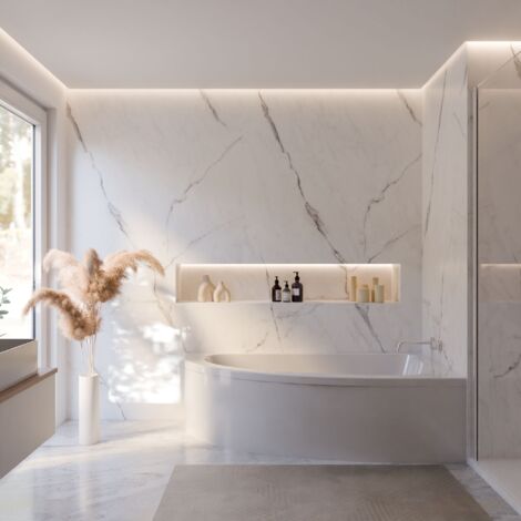 Schulte Eckbadewanne Baia - 160x90 cm, aus hochwertigem Sanitäracryl, Weiß glänzend, Komplett Set inkl. Fußgestell und Ablauf, Version rechts