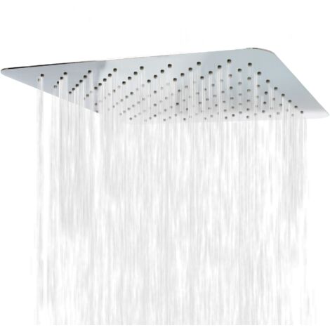 Schulte Kopfbrause eckig 40x40 cm, Chromoptik, schwenkbarer Duschkopf, Regendusche
