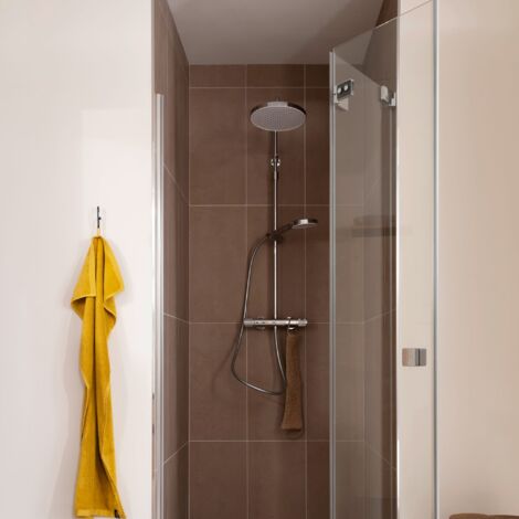 Schöner Wohnen Glaia Duschsystem Mit Thermostat - Regendusche & Handbrause In Mattschwarz
