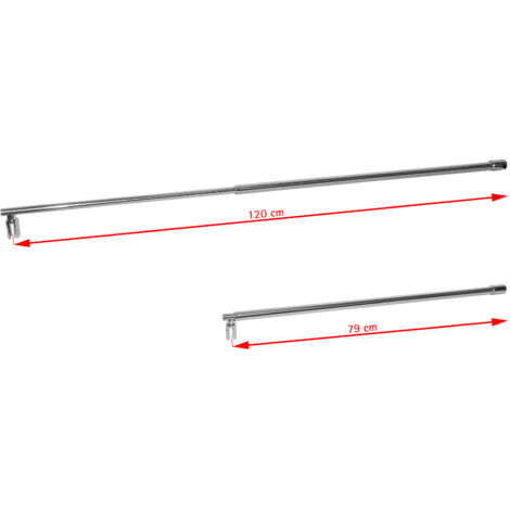 Schulte Stabilisator chromoptik, Teleskop Haltestange für Glas/Wand Stabilisation, Wandhalterung für Duschwand, 79 - 120 cm, Glasstärke: 6 - 8 mm