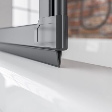 Schulte Duschwand Smart 2-teilig faltbar, inkl. Klebe-Montage - Breite: 87 cm, Höhe: 121 cm, Glas: 3 mm Sicherheitsglas Klar Hell, Profil: Matt Schwarz