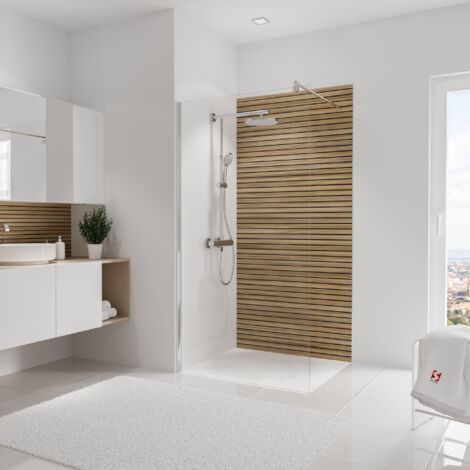 Schulte DecoDesign Duschrückwand Dekor Japandi, horizontal, 3 mm Aluminium-Verbundplatte, Wandverkleidung als fugenfreier Fliesenersatz, 255 x 150 cm