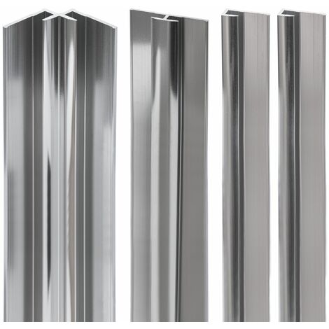Verkleidungsplatte DecoDesign Zubehörset von Schulte, beinhaltet 2 Endprofile, 1 Eckverbinder in Ecke, 1 Flächenverbinder, 255cm, Set in Chromoptik