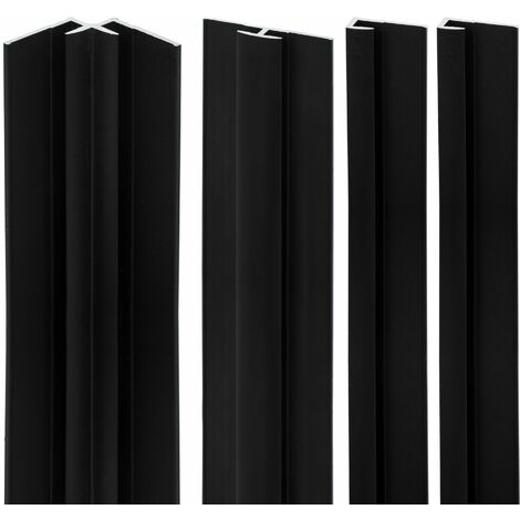 Verkleidungsplatte DecoDesign Zubehörset von Schulte, beinhaltet 2 Endprofile, 1 Eckverbinder in Ecke, 1 Flächenverbinder, 255cm, Set in Matt Schwarz