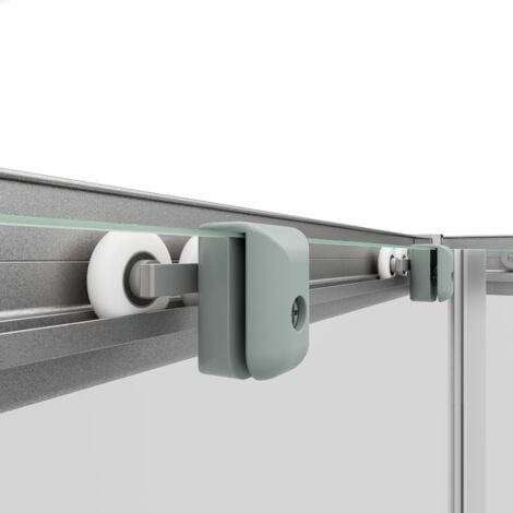 Schulte Duschkabine Corner Eckeinstieg mit Schiebetüren, Montage auf Duschwanne oder Fliese, Glas: 4 mm ESG Sicherheitsglas Klar Hell, Profil: Silberfarben, Größe: 90 x 90 x 180 cm