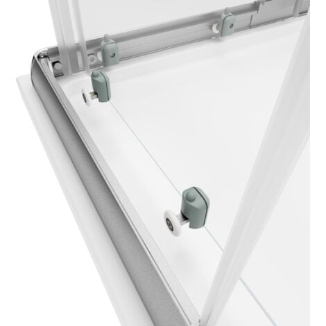 Schulte Duschkabine Corner Eckeinstieg mit Schiebetüren, Montage auf Duschwanne oder Fliese, Glas: 4 mm ESG Sicherheitsglas Klar Hell, Profil: Silberfarben, Größe: 90 x 90 x 180 cm