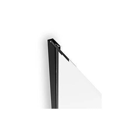 Duschwand Alexa Style 2.0 Black Style Walk In mit Dekor von Schulte, 6 mm Sicherheitsglas (ESG) Atelier 1, Profilfarbe: Schwarz, 90 x 200 cm, ohne fixil Beschichtung