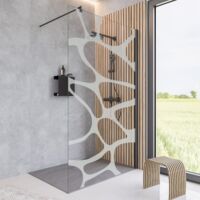 Schulte Duschwand Walk In, 6 mm Sicherheitglas (ESG) Dekor Wave, Farbe: Mattschwarz, Größe: 120x200 cm, mit fixil-Glasbeschichtung Nano Versiegelung