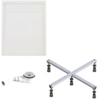 Schulte Duschwanne Brava - aus hochwertigem Sanitäracryl, Komplett Set inkl. Fußgestell und Ablauf, Farbe: Weiß, Größe: 120 x 90 cm