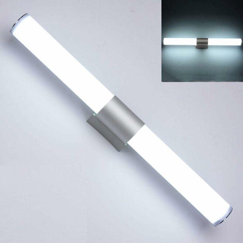 LangRay Lampe LED pour miroir de salle de bain - Applique murale avec  abat-jour fermé en acier inoxydable + acrylique - Économie d'énergie - Lampe  LED haute luminosité - Style moderne pour la maison40