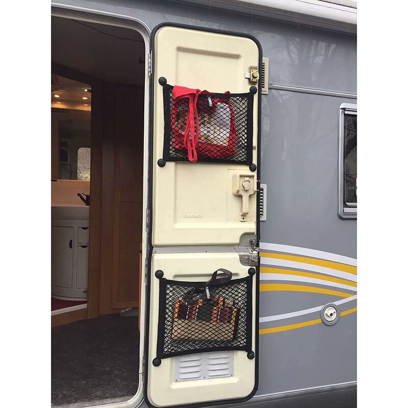 fourgonnette Élastique Taille S camping-car Filet de rangement pour bagages Pour caravane 25 x 35 cm camion Jutta Filet de rangement à fixer sur le côté de la voiture 