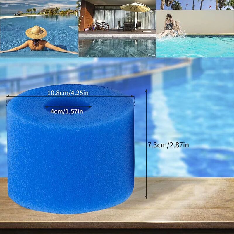 6 pièces éponges filtrantes type S1 en mousse pour piscine TUMALAGIA Intex  29001E Pure Spa Whirlpool Filtre réutilisable pour piscine de type S1