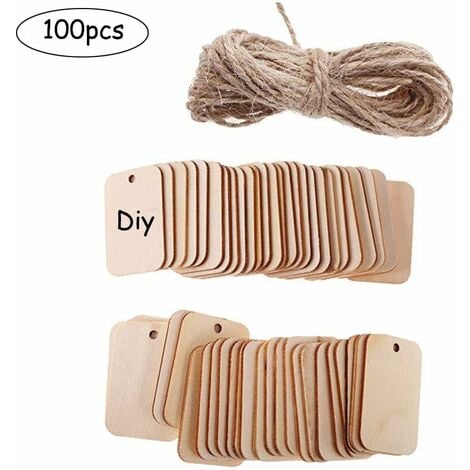 100 Pieces Etiquettes En Bois Etiquettes Etiquettes Cadeaux Etiquettes Etiquettes Avec Cordon De Jute Etiquettes En