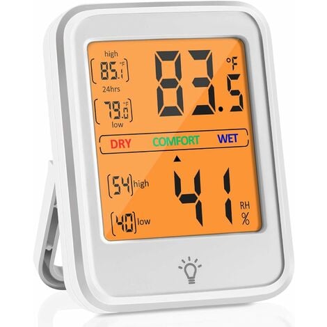 LangRay Thermomètre Hygromètre Intérieur, Portable Haute Précision  électronique Digital Thermometre Interieur, / Rétroéclairage tactile  commutable , Mémoire de