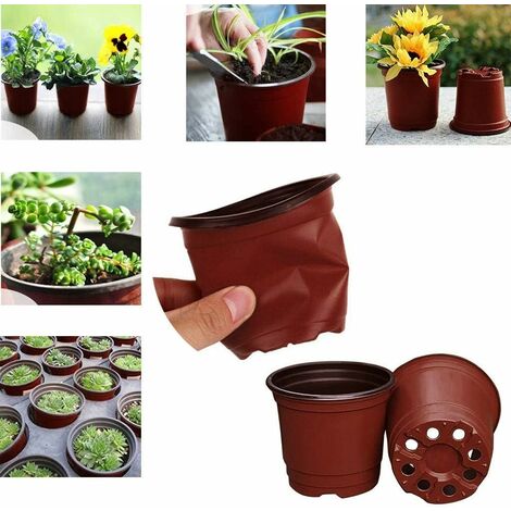100x Pot Plastique Fleur Plante petit pot jardin Pot pour Semis et boutures 