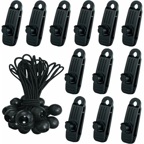 Lot De 4 Clips Pince Plastique Noir Pour Baches Et Toiles à Prix