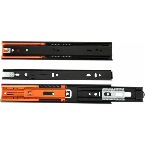 Lot de 8 Coulisse de Tiroir 250 mm, Glissières Pour Tiroirs à Roulement à Billes Fermeture Amortie et Silencieuse, Glissière à Extension Complète avec Amortisseur – Capacité Charge 35 Kg