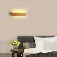 LangRay Applique Murale LED Appliques Luminaire Intérieur Bois Lampe de Mur lumière chaude Lampe pour Chambre Salon Bureau Couloir (35cm new)