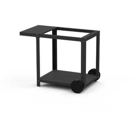 Le Marquier – Chariot à plancha noir 115x70x75 cm – Acier – 2 roues – Tablette latérale – Origine France Garantie