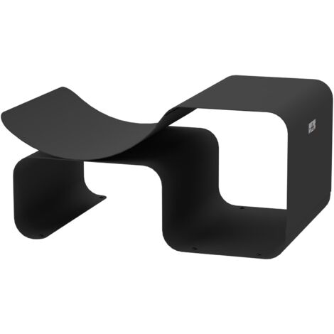 Le Marquier – Range-bûches intérieur en acier noir – Dimensions 80x49x40 cm – Capacité bûches 50 cm – Mobilité avec roulettes – Origine France Garantie (1/5)