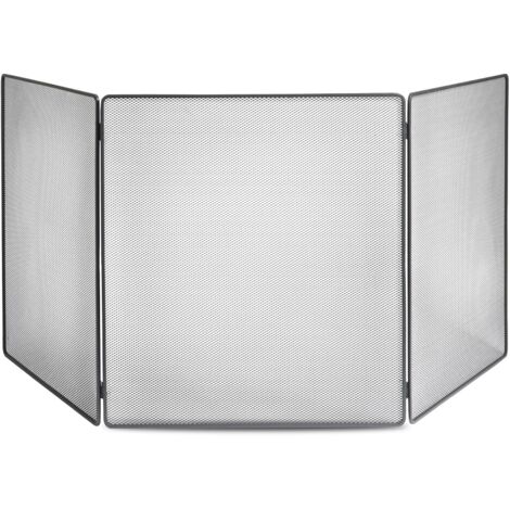 Le Marquier – Pare-feu cheminée en acier peint 200x80 cm – 3 volets L200 – Résistant pour extérieur – Sécurité optimale pour poêle