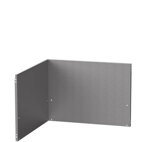 Le Marquier – Crédence angle inox satiné 55x55cm – Résistante aux intempéries – Fixation facile pour cuisine d'extérieur – Fabriquée en France