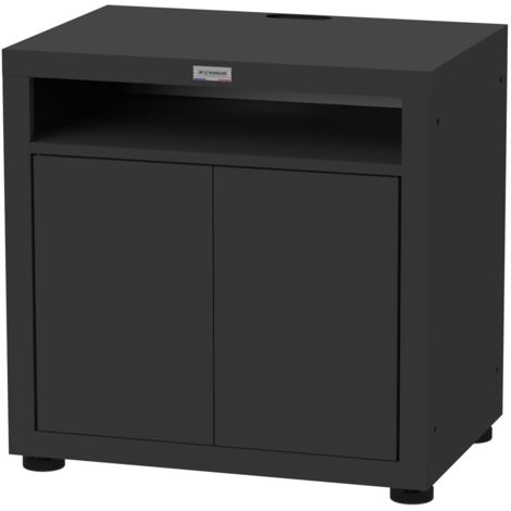 Le Marquier – Meuble de cuisson pour plancha 80 x 55 cm en acier époxy noir – Système push-pull – Certification Origine France Garantie (1/4)