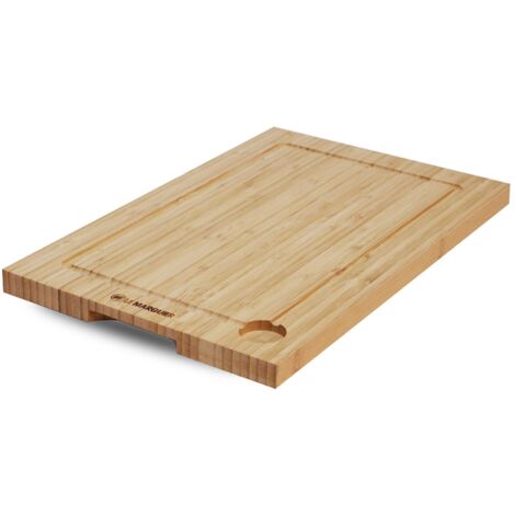Le Marquier – Planche à découper en bambou 40 x 26 x 2 cm – Canal d'écoulement pour jus – Poids 1,5 kg – Pour préparation aliments (1/5)