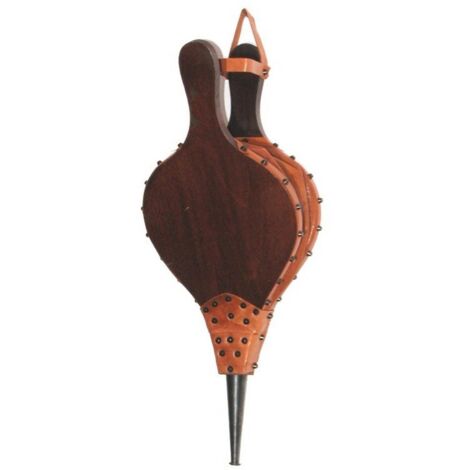 Le Marquier – Soufflet en bois pour cheminée – Corps en pin et évent en cuir – Dimensions 16x6x41 cm – Accessoire pour allumer le feu facilement
