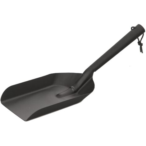 Le Marquier – Pelle à charbon en acier laqué noir – Dimensions 13 x 12 x 41 cm – Poignée ergonomique pour un nettoyage facile des cendres