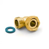 Le Marquier – Raccord coudé G1/2 mâle pour gaz butane et propane – Joint en caoutchouc inclus – Angle 90° pour tuyau de gaz
